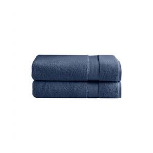 NEW UNDER THE CANOPY classic organic 2-piece bath towel set in navy